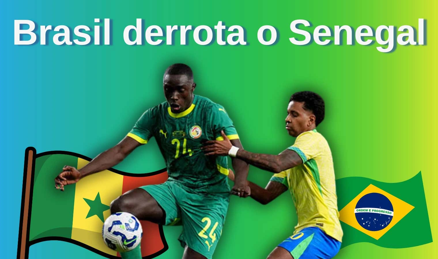 A seleção brasileira de futebol conquistou uma vitória por 2 a 0.